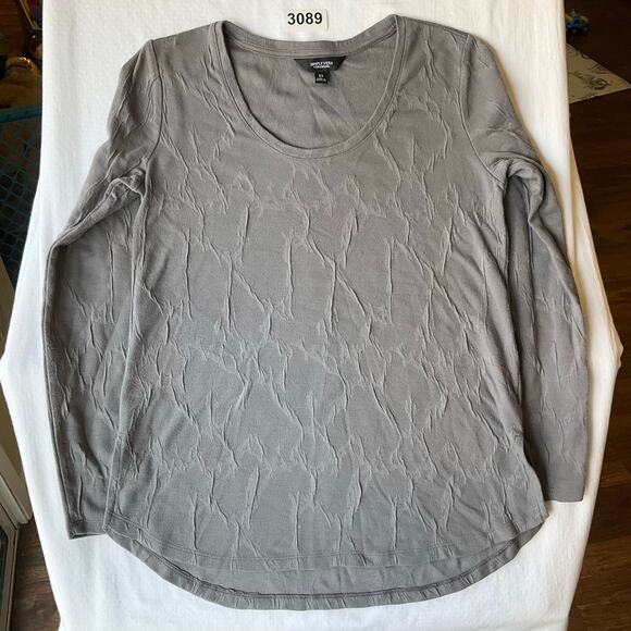 Simply Vera Vera Wang Women Long Sleeve Crewneck Blouse size XS, Gray - Picture 1 of 7